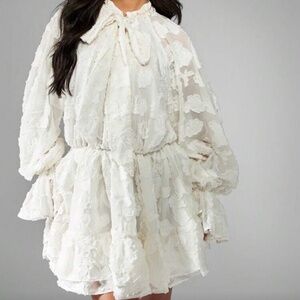 MISSGUIDED Ruffled Smock Mini Dress Textured Fabric